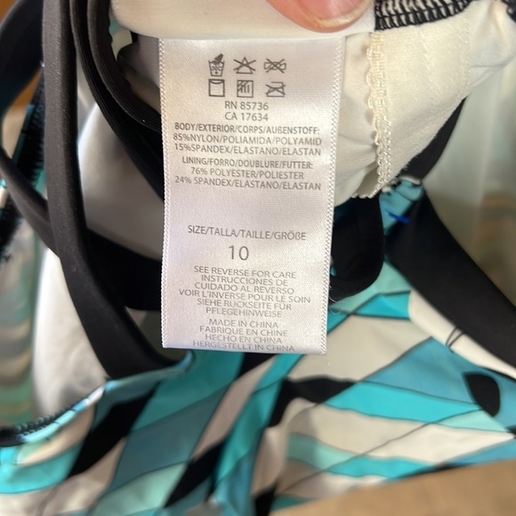 MICHAEL Michael Kors One Piece Summer Blue Cross Back Maillot Swimsuit Size 10 - Picture 8 of 12